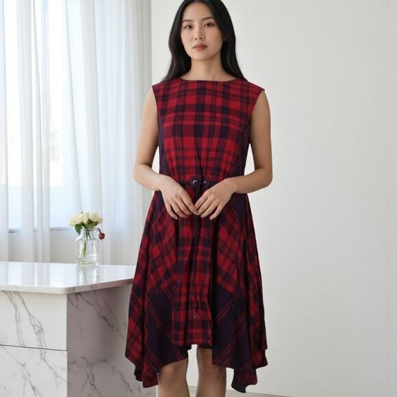 Free People Land Lines Plaid Dress - Picture 1 of 6